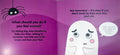 Children's book page with a ghost and spider illustration on a purple background